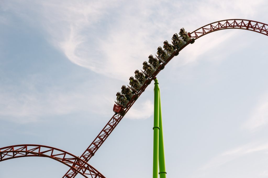 Picture of a rollercoaster. Love is often a rollercoaster.