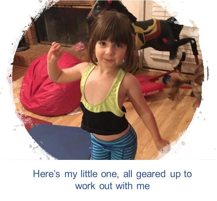 Picture of my daughter in workout clothes.