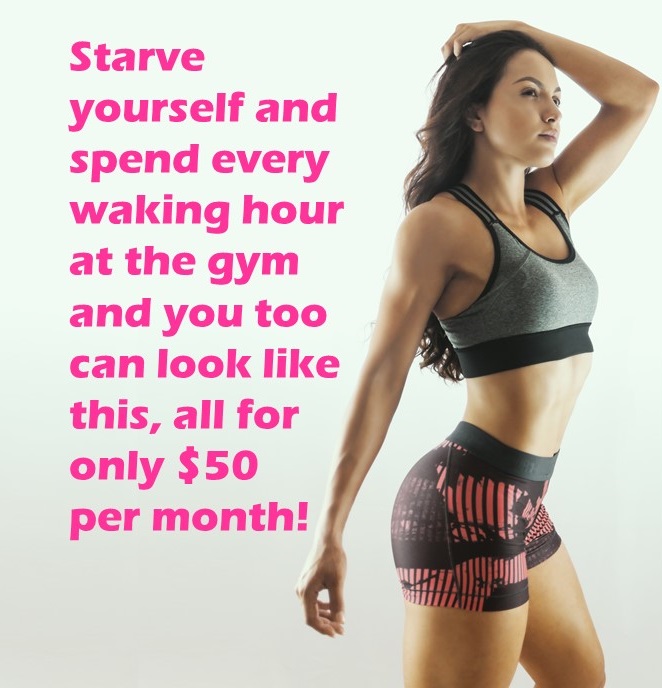 Picture of a fake fitness ad.