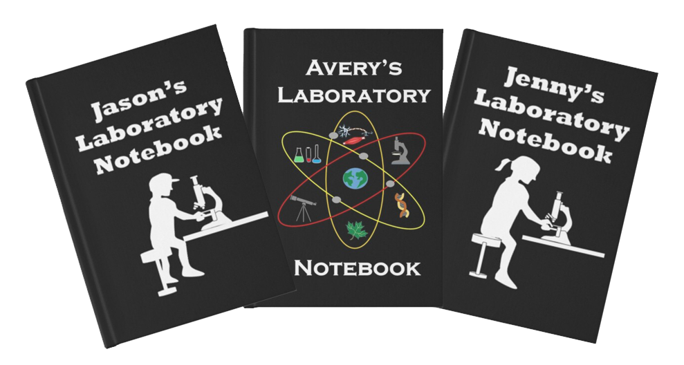 Picture of customized lab notebooks.